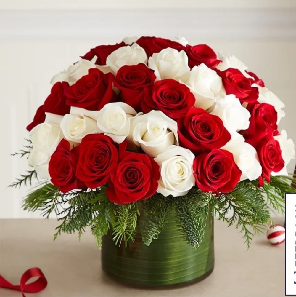 25 Pcs Red Roses And White Artificial Flowers, Fake Velvet Silk